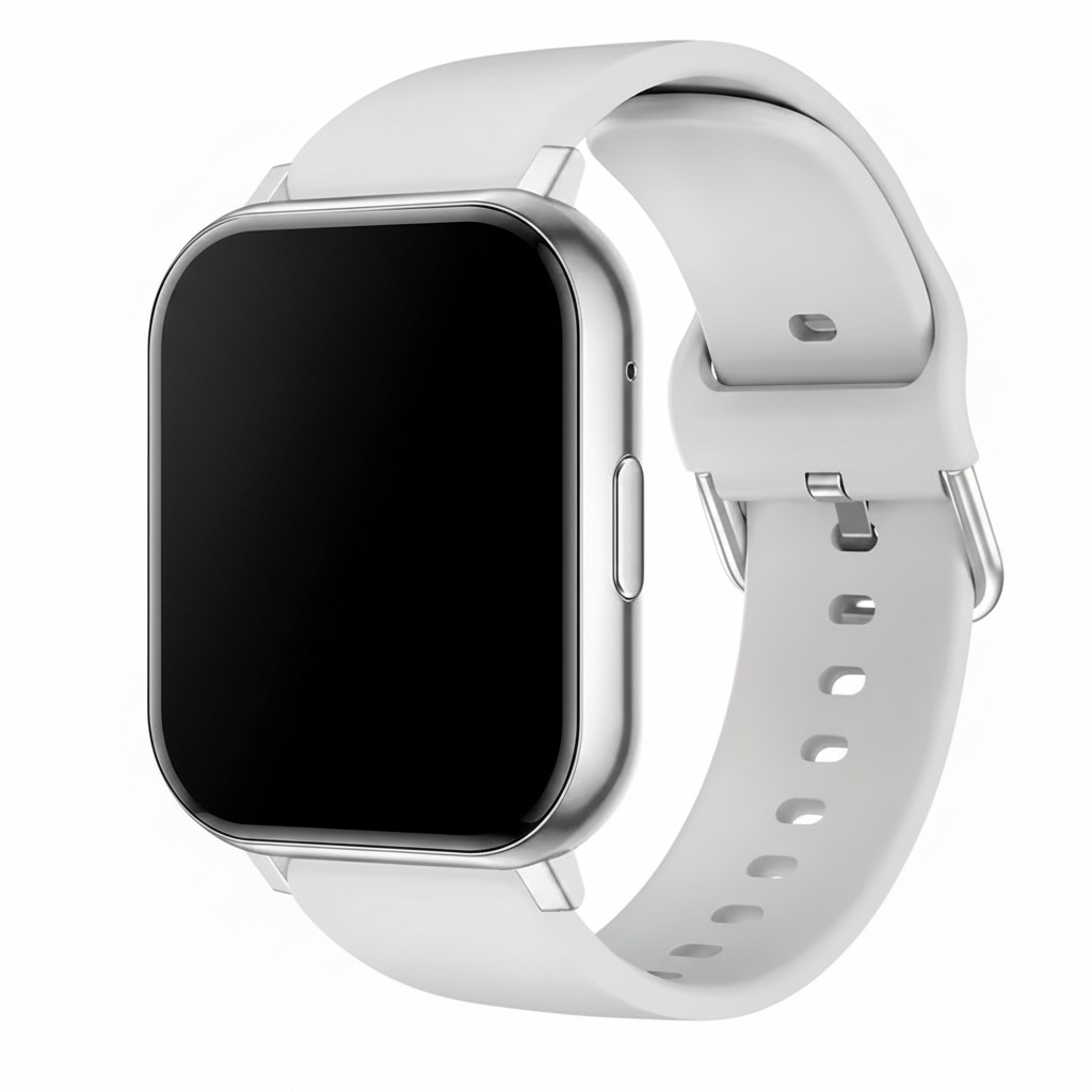 Montre connectée argentée - fond épuré
